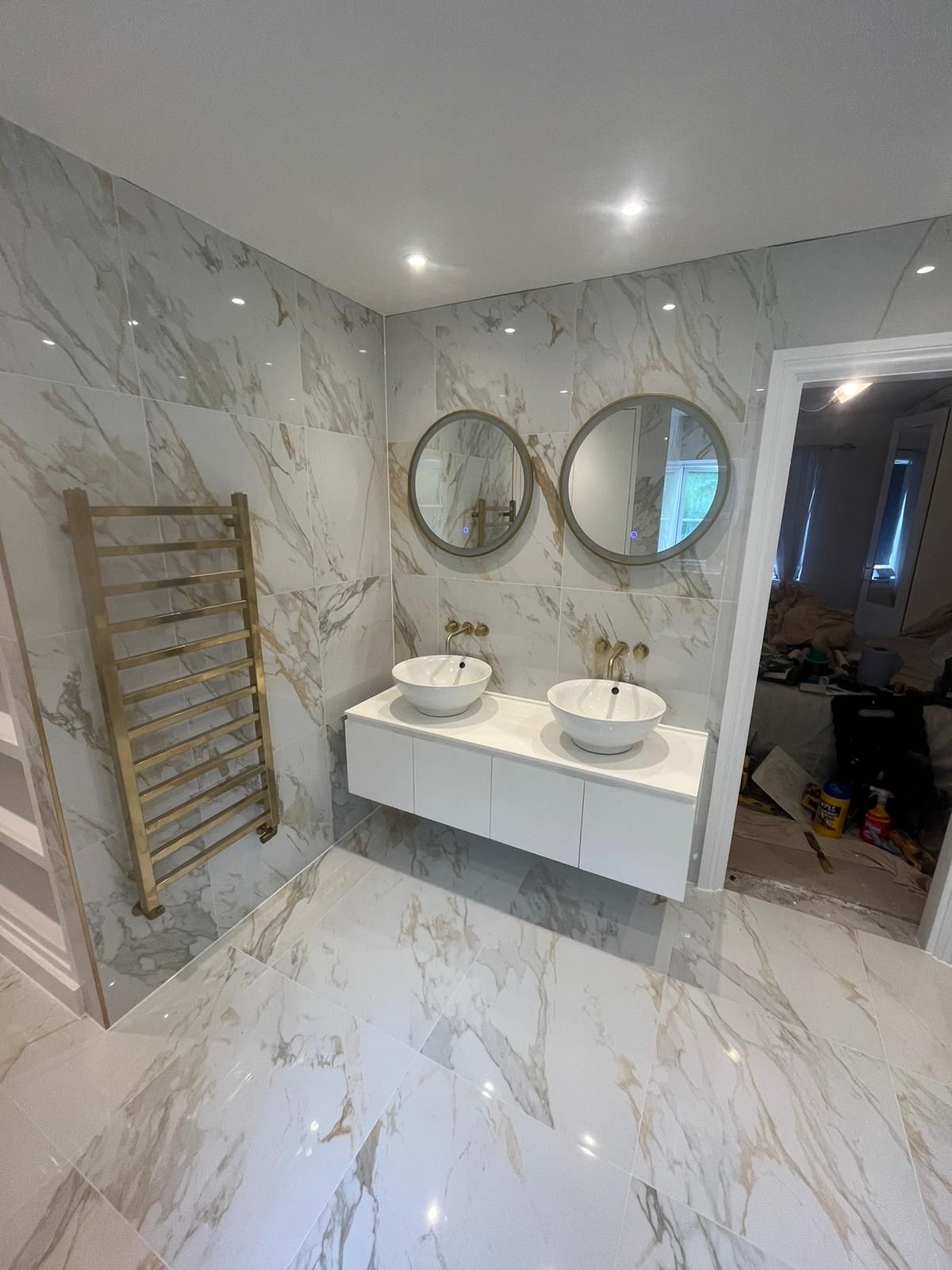 Downlights and LED mirrors in an ensuite at Bexley Park