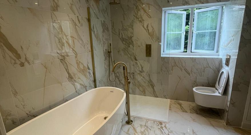 Downlights and LED mirrors in an ensuite at Bexley Park